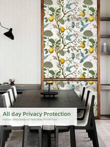 1 pieza Pegatina verde limón patrón de árbol decorativo PVC de colores de vidrio decorativo para doméstico - Verde - Ver 6