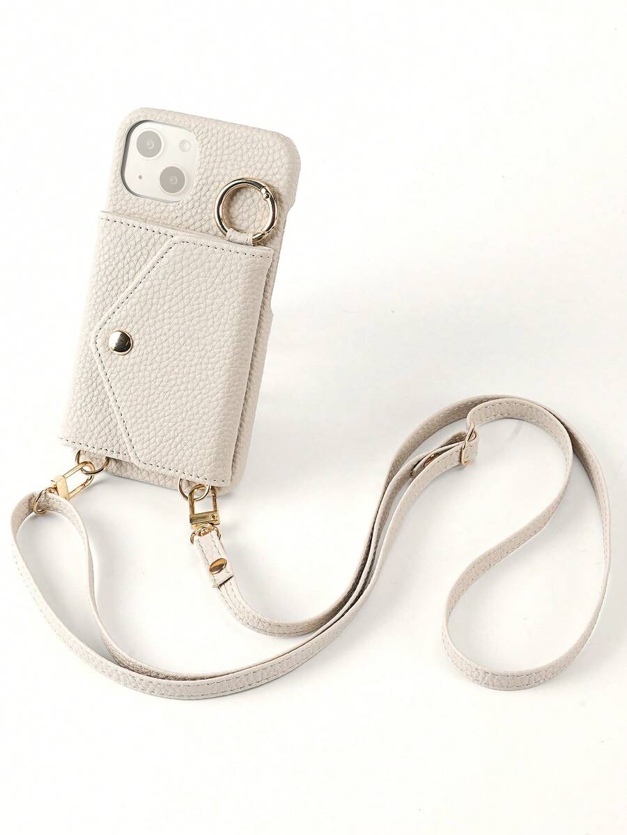 1pc Multifunctional Crossbody Wallet Case With Earphone Pouch, Compatible With IPhone 17 Pro Max/17 Pro/17/Air/16 Pro Max/16/15/14/13, A16 Phone Protective Cover, PU Leather