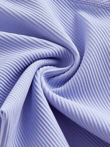 Lifespree Solid Backless Unitard Romper - Lilac Purple - View 8