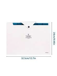 1 pieza con estampado de letra Expansión de archivo simple impermeable multicapas acordeón Carpeta para escuela Almacenamiento de archivo - Azul y blanco - Ver 6