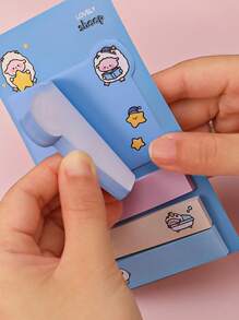 1入組卡通圖案便利貼,可愛多用途易於張貼可寫便利貼適用於學校學生,辦公室 - 紫色 - 查看 3