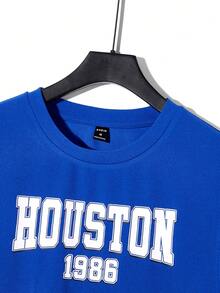 Manfinity RebelGame Men Letter Graphic Contrast Trim Tank Top - Blue - View 3