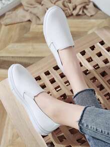 女性極簡風格低幫一腳蹬運動戶外運動鞋 - 白色 - 查看 4