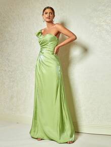 D&M Đầm Xù màu trơn Buổi tiệc - Màu xanh chanh - Xem 8