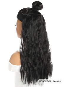 夾片中等卷合成纖維接髮 - 黑色 - 查看 2