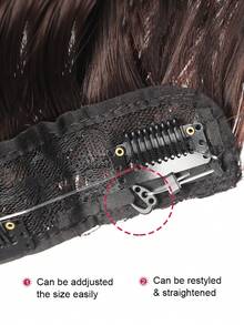 夾片中等卷合成纖維接髮 - 黑色 - 查看 8