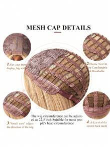 Short Body Wave Synthetic Wig With Bangs - Ombre - View 9