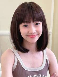 短直筒人造假髮帶劉海 - 黑色 - 查看 6