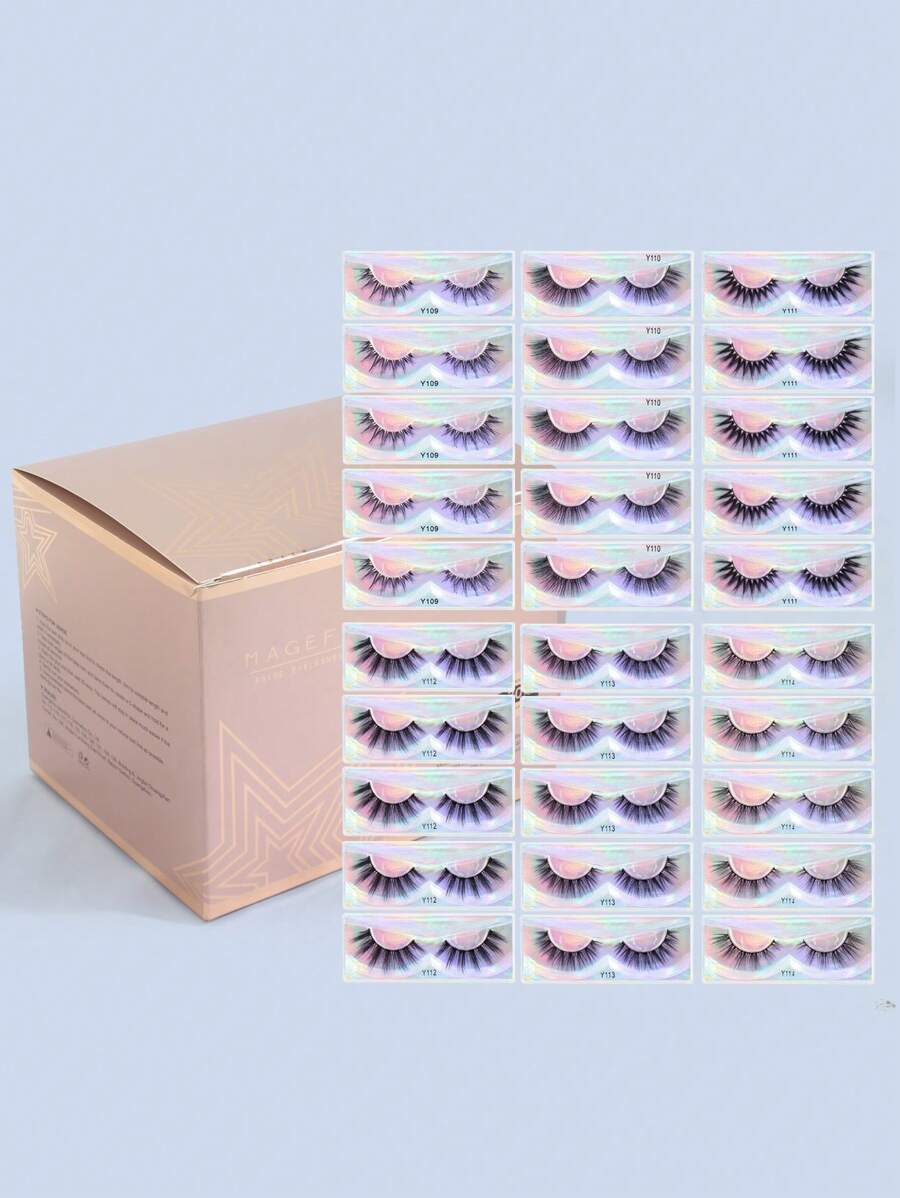 MAGEFY 30 pares Pestañas postizas voluminizadas - Negro - Ver 1