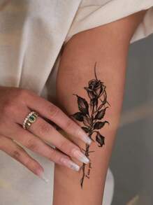 1sheet Rose Print Tattoo Sticker