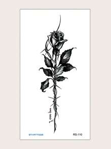 1sheet Rose Print Tattoo Sticker