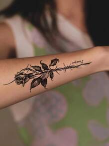 1sheet Rose Print Tattoo Sticker