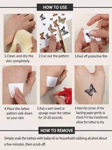 1sheet Rose Print Tattoo Sticker