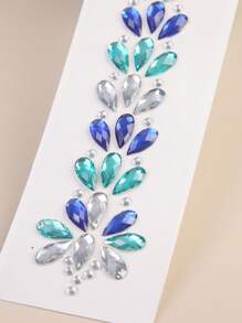 Party Joy 樹脂 Diy 音樂節裝飾 1 件彩色寶石貼紙，超級閃亮，適合頭髮、頭飾