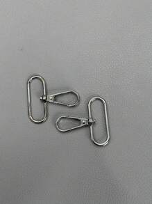 2Pcs Metal Bag Strap Buckles Lobster Clasp Collar Carabiner Snap Hook DIY KeyChain Bags Accessory - Silver - View 3