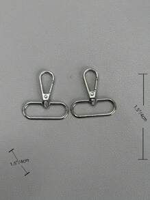 2Pcs Metal Bag Strap Buckles Lobster Clasp Collar Carabiner Snap Hook DIY KeyChain Bags Accessory - Silver - View 4