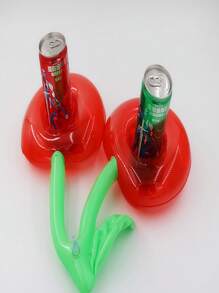 1pc Cherry Design Swimming Pool Inflatable Cup Holder, Beach Essentials, Beach Accessories, Pool Float