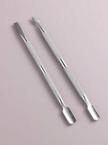 FULL BEAUTY 多功能角質層推動器和去除器，2入組不銹鋼指甲死皮去除工具 - 銀色 - 查看 6