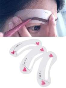 多功能眉卡3入组矽膠眉模適用於不同眉形 - 彩色 - 查看 1