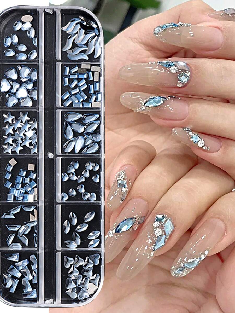 FULL BEAUTY 1box Rhinestone Nail Art Decoration - Gold - View 1