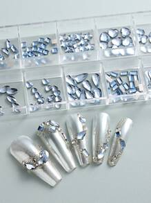 FULL BEAUTY 1box Rhinestone Nail Art Decoration - Gold - View 6