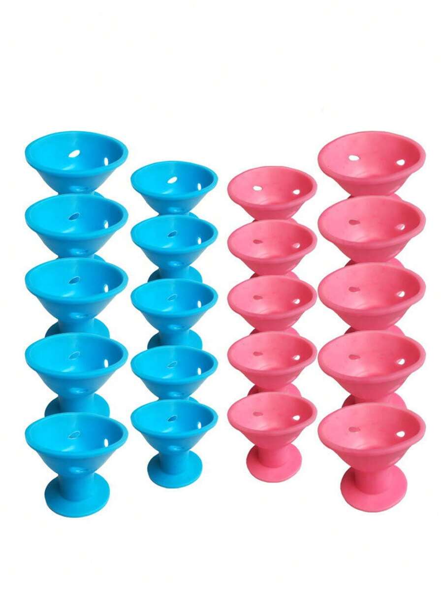 Mushroom Bell Hair Roller Kit, 20pcs Plastic Easy Use Practical Hair Styling Tool - Multicolor - View 1