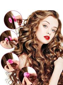 Mushroom Bell Hair Roller Kit, 20pcs Plastic Easy Use Practical Hair Styling Tool - Multicolor - View 2