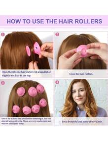 Mushroom Bell Hair Roller Kit, 20pcs Plastic Easy Use Practical Hair Styling Tool - Multicolor - View 4