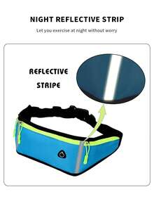 Riñonera para correr de color combinado poliéster - Azul - Ver 5