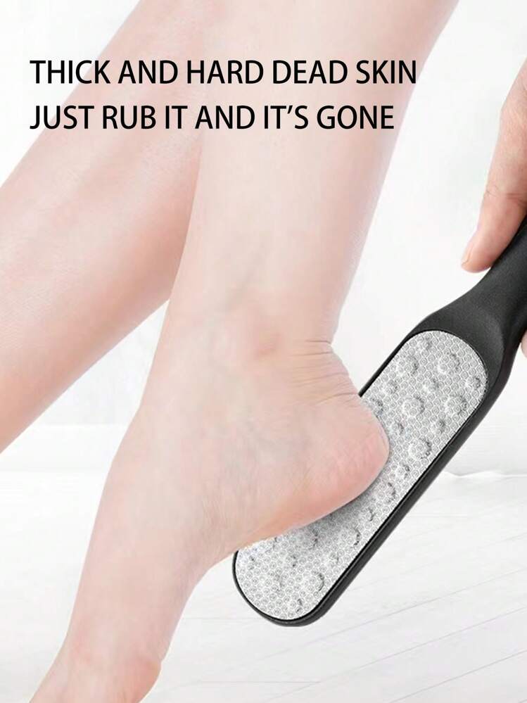 Multi-Function Foot Dead Skin File, 1pc Stainless Steel Portable Foot Care Tool - Black and White - View 1