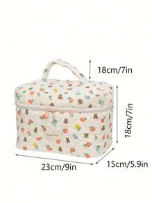 Túi xốp Túi đựng đồ vệ sinh cá nhân hình gấu và hoa di động khi đi du lịch Thích hợp cho kỳ nghỉ đựng đồ trang điểm - trắng - Xem 5