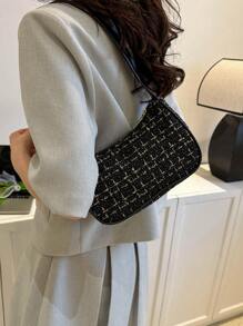 Hoa văn kẻ sọc Dây kéo túi Polyester Nhỏ bé - màu đen - Xem 4