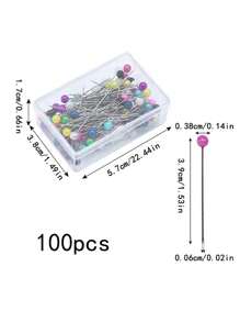 1 Bông Kẻ In Hình Bóng Kim & 1 Hộp Cố Định Pin, hiện Đại Kim Lót & Ngọc Trai Giả Trang Trí Pin Cho DIY - Nhiều màu - Xem 3