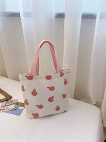 中等方包桃子樣式雙把手適用於日常 - 彩色 - 查看 2