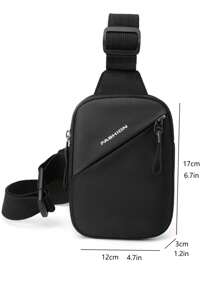 Túi đeo chéo mini Chi tiết chữ màu đen cho túi đeo ngực thể thao - màu đen - Xem 8