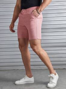 Manfinity VCAY Men Marled Print Slant Pocket Shorts - Dusty Pink - View 3