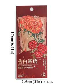 MR.PAPER 5pcs Rose Pattern Paper Bookmark, Vintage Multi-purpose Book Marker For Reading Book - Multicolor - View 2
