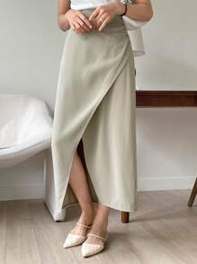 DAZY 後拉鍊開衩短裙 - 薄荷綠 - 查看 4