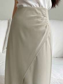 DAZY 後拉鍊開衩短裙 - 薄荷綠 - 查看 6