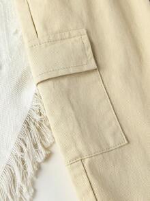 SHEIN 小女童翻蓋口袋工裝牛仔褲