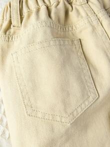 SHEIN 小女童翻蓋口袋工裝牛仔褲