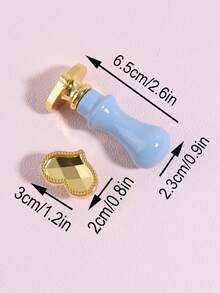 1 pieza de color metálico con diseño de corazón Sello creativo multipropósito Sello de cera para Sobre - Neblina azul - Ver 4