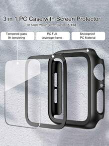 2 cái Vỏ cứng 3 trong 1 PC & Bộ phim bảo vệ màn hình Tương thích với Apple Watch - Trong sáng - Xem 3