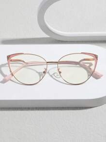 貓眼水鑽裝飾眼鏡 - 粉色 - 查看 5