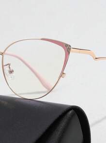 貓眼水鑽裝飾眼鏡 - 粉色 - 查看 6