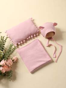 Đạo cụ chụp ảnh cho trẻ sơ sinh màu trơn - Màu Hồng baby - Xem 6