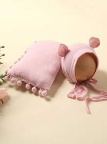 Đạo cụ chụp ảnh cho trẻ sơ sinh màu trơn - Màu Hồng baby - Xem 7