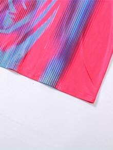 Body Heat Map Print Bodycon Dress - Hot Pink - View 3