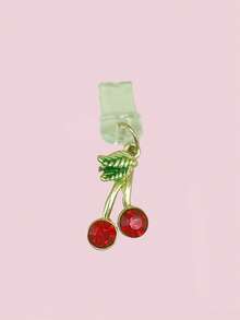 1 phích cắm chống bụi trang trí điện thoại Cherry - Đỏ - Xem 2