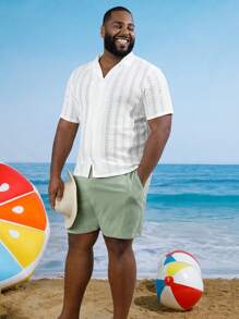 GENTILAND Hombres Shorts algodón de cintura con cordón con bolsillo oblicuo